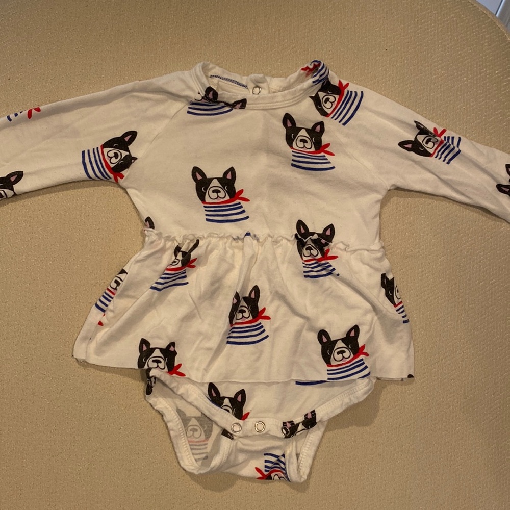 SpearmintLOVE 🖤 Long Sleeve Skirted Bodysuit in Frenchie the Dog